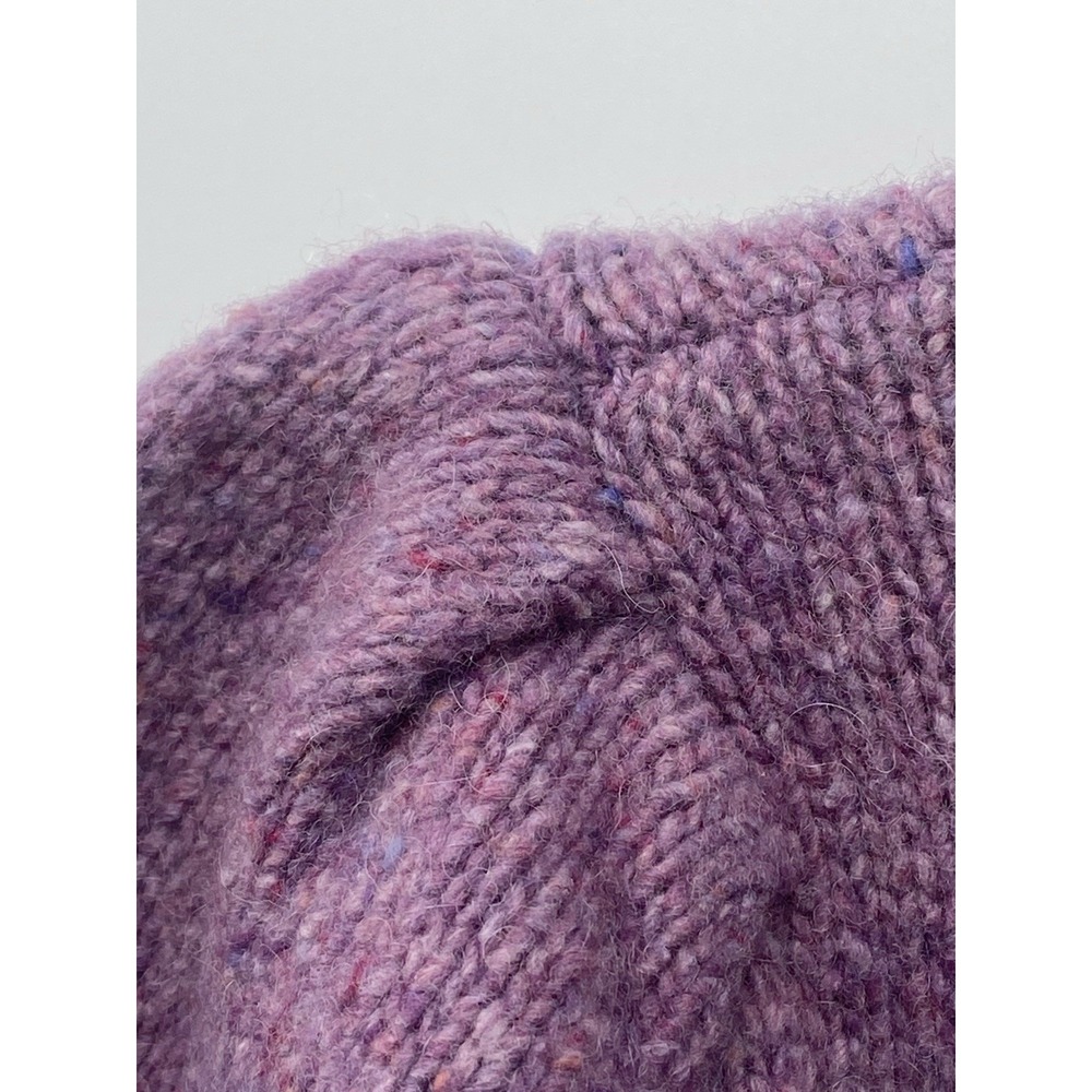 Faherty Women's Boone Merino Wool‎ & Alpaca Blend Sweater Purple Puff Sleeve XS - Picture 4 of 6